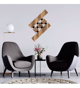 Çapraz Modern  Ahşap Duvar Saati