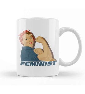Rosie Riveter Feminist Kupa Bardak Porselen