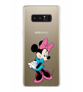 Samsung Galaxy Note 8 Kapak Minnie Mouse Tasarımlı Şeffaf Silikon Kılıf
