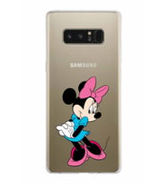 Samsung Galaxy Note 8 Kapak Minnie Mouse Tasarımlı Şeffaf Silikon Kılıf