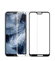 Nokia X6 Uyumlu Zore Kenarları Kırılmaya Dayanıklı Cam Ekran Koruyucu (Siyah)