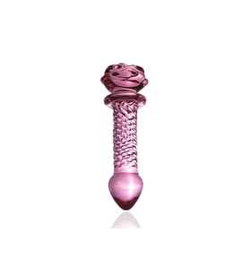 Pembe Kristal Cam anl tıkac Yapay Penis 16 CM