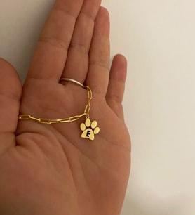 925 ayar gümüş kişiye özel orta boy pati kolye (Gold)