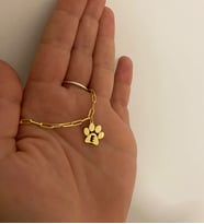 925 ayar gümüş kişiye özel orta boy pati kolye (Gold)