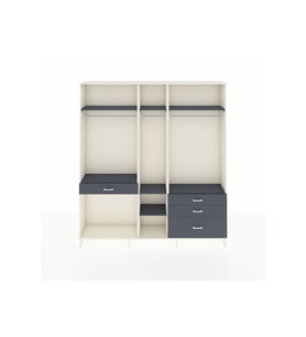 Arges Gardrop 7 Raflı 4 Çekmeceli 3 Askılı 220x30x243 Aytaşı-Antrasit