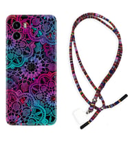 Vivo Y15S Y32 Y33S Y51 Y53S Kılıf Boyun Asklı Rasta Silikon Colurful Mandala 1667