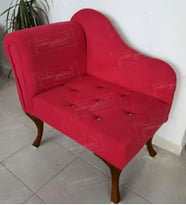 Yeni Model Tekli Köşe Koltuğu Josefin Bench Ceviz Ayak (Kırmızı)