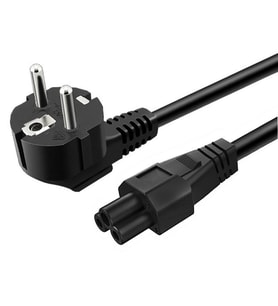 Notebook Adaptör Güç Kablosu 1.2 Mt Yonca Başlık Power Kablo Laptop Şarj Adaptörü İçin (Siyah)