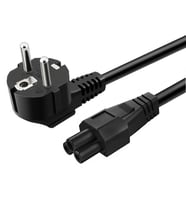 Notebook Adaptör Güç Kablosu 1.2 Mt Yonca Başlık Power Kablo Laptop Şarj Adaptörü İçin (Siyah)