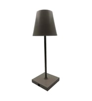 Konik Şapka Metal Şarjlı Masa Lambası Gri