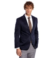 Lacivert Düz Slim Fit Erkek Ceket  - Wessi