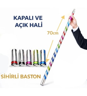 Sihirli Açılır Baston - Mendilden Bastona İlizyon Oyunu (70 Cm)