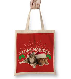 Feliz Navidad Fleas Navidad Christmas Pets Bez Çanta Uzun Saplı