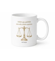 Adalet Terazisi Temalı Kupa Bardak Özel Tasarım Hediye
