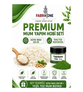 Premium Mum Yapım Hobi Seti - Soya Wax 250 gr - Tekli Toz Mum Boyası - Yeşil BKFABSW2501Y