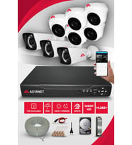 8 Kameralı Kare 3 Dış 5 İç Kamera Set 500GB HDD Gece Görüşlü Güvenlik Kamera Sistemi - Mobil İzleme