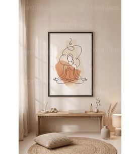 Meditasyon ve İç Huzur 1. Kalite Ahşap Çerçeveli Tablo