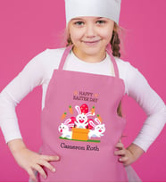 BK Gift Kişiye Özel Paskalya Bayramı Pembe Çocuk Mutfak Önlüğü-5