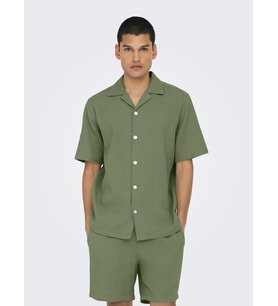ONSBERTIL WAFFLE SS RESORT SHIRT (Yeşil)