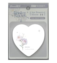 SÜDOR TK330071 DESENLİ KALP ŞEKLİLLİ YAPIŞKANLI NOT KAĞIDI 60 YP. 72x72mm. FLOWERS - TEKLİ