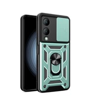 Y17S Kılıf Pars Lens Yüzüklü Silikon - Yeşil