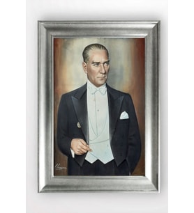 Gümüş Çerçeveli Atatürk Tablo cv1396