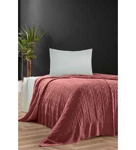 Hera  Triko Yatak Örtüsü Tek Kişilik 180 X 230 Cm (Gül Rengi)