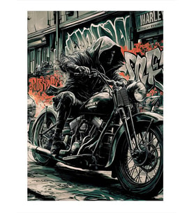 Chopper Motosiklet Dekoratif ahşap Tablo