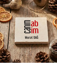Kişiye Özel Canım Abim Bardak Altlığı Doğum Günü Hediyesi (Krem)
