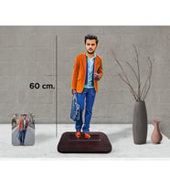 BK Gift Kişiye Özel Dev Boy Karikatürlü Ahşap Biblo 60cm
