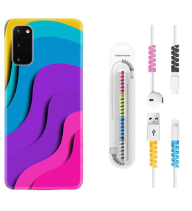 Samsung A02S A03S A10 A12 A13 A21S A22 Kılıf Kablo Koruma Spiral Silikon Renk Cümbüşü 1631