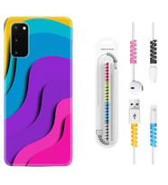 Samsung A02S A03S A10 A12 A13 A21S A22 Kılıf Kablo Koruma Spiral Silikon Renk Cümbüşü 1631