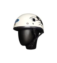 Motosiklet Kaskı Abs Materıal Yarım Chopper Model Kask Vespa Scooter Whıte