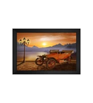 Manzara Temalı Kanvas Tablo 80 x 110 cm Siyah Çerçeve