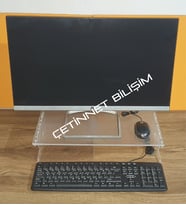 Pleksi Şeffaf Monitör ve Dizüstü Bilgisayar Standı Yükseltici Minimalist Özel Tasarım