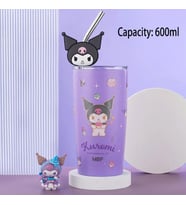 Kawaii Sanrio Kuromi Pipetli Çelik Bardak