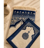 Çantalı Fermuarlı Mihrap Desenli Lacivert Seccade CL001