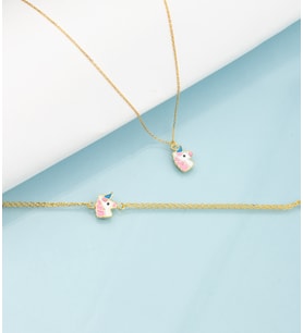 925 Ayar Gümüş Unicorn Kolye Bileklik Set