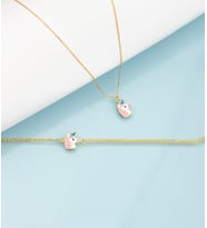 925 Ayar Gümüş Unicorn Kolye Bileklik Set