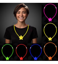 Glow Stick Yıldız Kolye - Glow Kolye - Glow Stick Partisi Yıldız Kolye 6 Adet (5343)