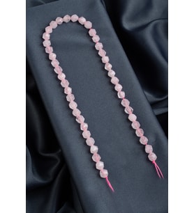 Pembe Kuvars Doğal Taş Parlak Pembe Hegzagonal Kesim 8mm Dizi [AA]