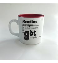 Kendine Depresyon Teşhisi Koymadan Önce Baskılı Kırmızı Multi Kupa