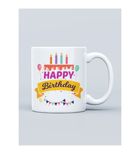 Doğum Günü Temalı Baskılı Kupa Bardak (Beyaz)