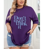 Dont Over Think Baskılı Tasarım (Mor)