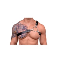 Erkek Tek Omuz Harness, Deri Bacak Aksesuarı, Fantazi Erkek Dış Giyim (Kırmızı)