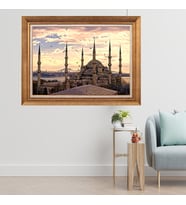 Altın Varaklı Çerçeveli Paspartulu  Tablo zv1334 (Gold)