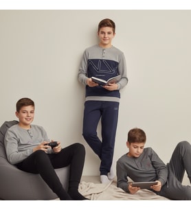 Genç Erkek Pamuklu 3 Adet 2'li Pijama Takımı (AL009 V1,AL008 V2, AL007 V2) BB2488