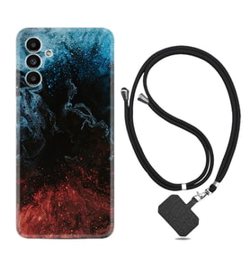 Samsung A23 A31 A32 A50 A51 A52 A53 A70 Kılıf Boyun Askılı Silikon Red Blue Black Abstact 1386