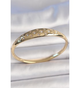 Pirinç Gold Renk Zirkon Taşlı Yıldız İşlemeli Kadın Kelepçe - TJ-BB6922