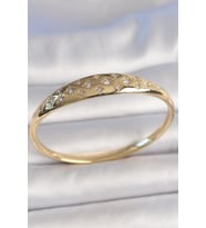 Pirinç Gold Renk Zirkon Taşlı Yıldız İşlemeli Kadın Kelepçe - TJ-BB6922